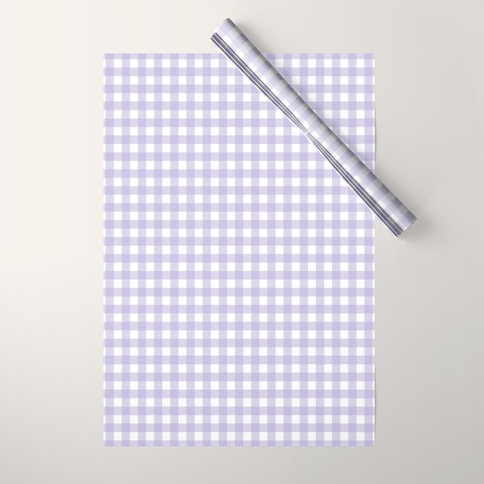 Gingham Check Pattern in Pastel Lavender Purple Wrapping Paper Gallery Image 1