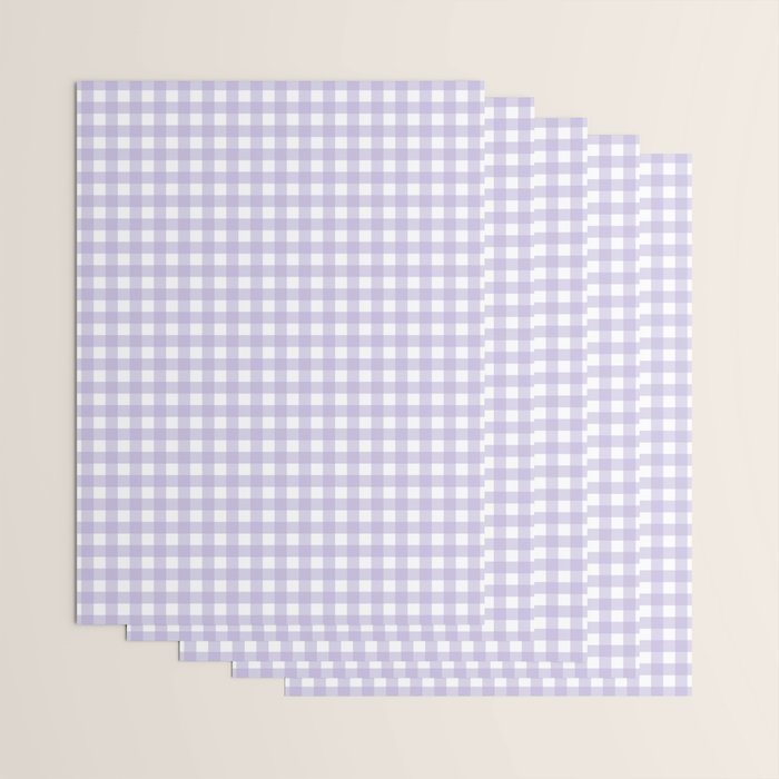 Gingham Check Pattern in Pastel Lavender Purple Wrapping Paper Gallery Image 3
