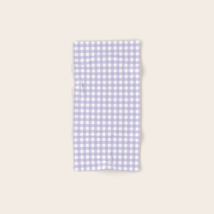 Gingham Check Pattern in Pastel Lavender Purple Bath Towel Gallery Image 1