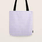 Gingham Check Pattern in Pastel Lavender Purple Tote Bag Gallery Image 1