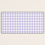 Gingham Check Pattern in Pastel Lavender Purple Desk Mat Gallery Image 3