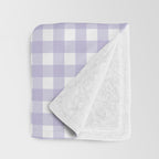 Gingham Check Pattern in Pastel Lavender Purple Throw Blanket Gallery Image 3