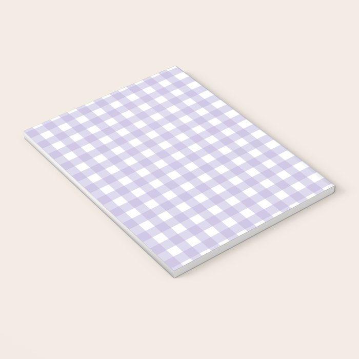 Gingham Check Pattern in Pastel Lavender Purple Notebook Gallery Image 3