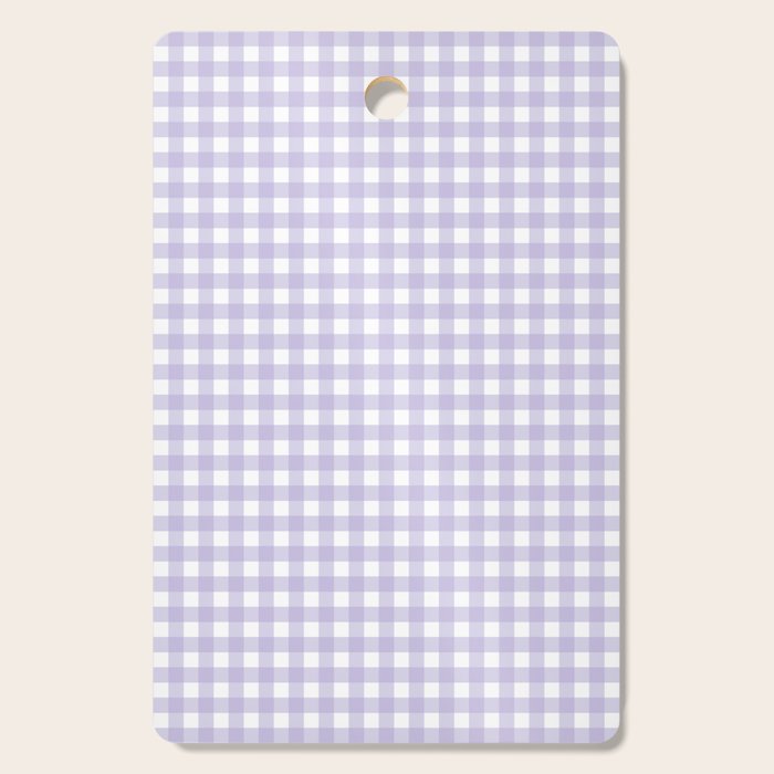 Gingham Check Pattern in Pastel Lavender Purple Cutting Board Gallery Image 1