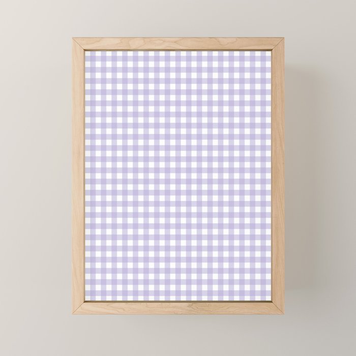 Gingham Check Pattern in Pastel Lavender Purple Mini Art Print Gallery Image 1