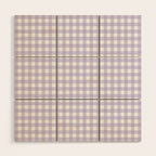 Gingham Check Pattern in Pastel Lavender Purple Wood Wall Art Gallery Image 1