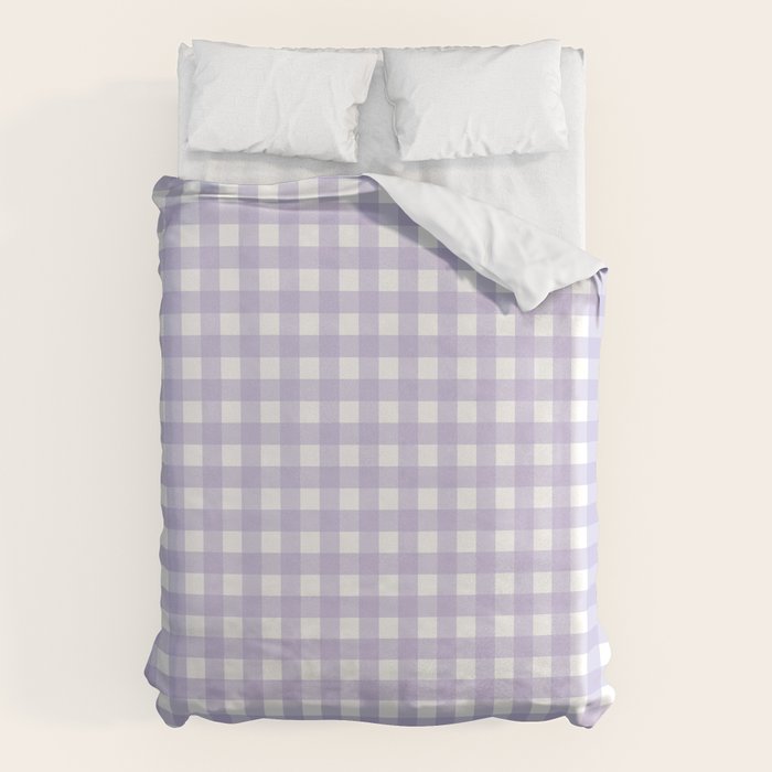 Gingham Check Pattern in Pastel Lavender Purple Duvet Cover Gallery Image 6