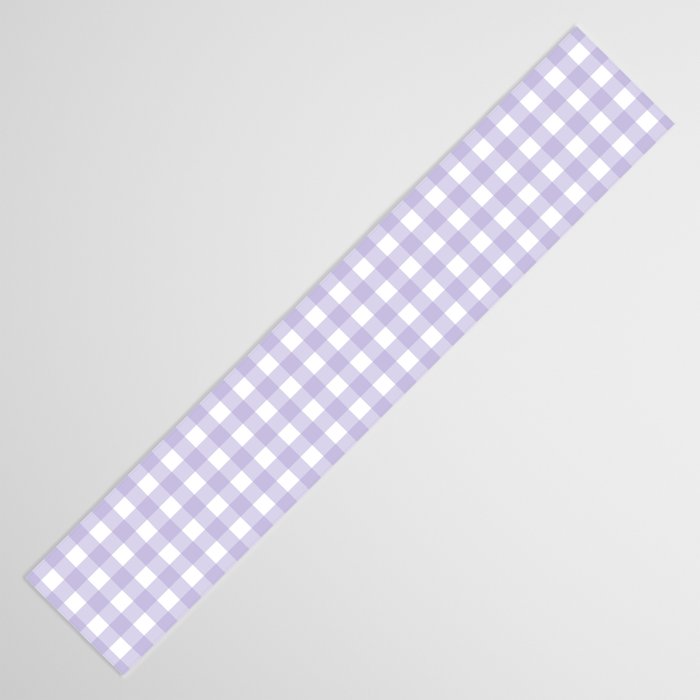 Gingham Check Pattern in Pastel Lavender Purple Table Runner Gallery Image 3
