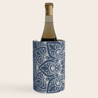 Boho Mandala, Flower, Navy Blue Wine Chiller Gallery Image 2