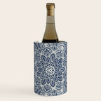 Boho Mandala, Flower, Navy Blue Wine Chiller Gallery Image 1