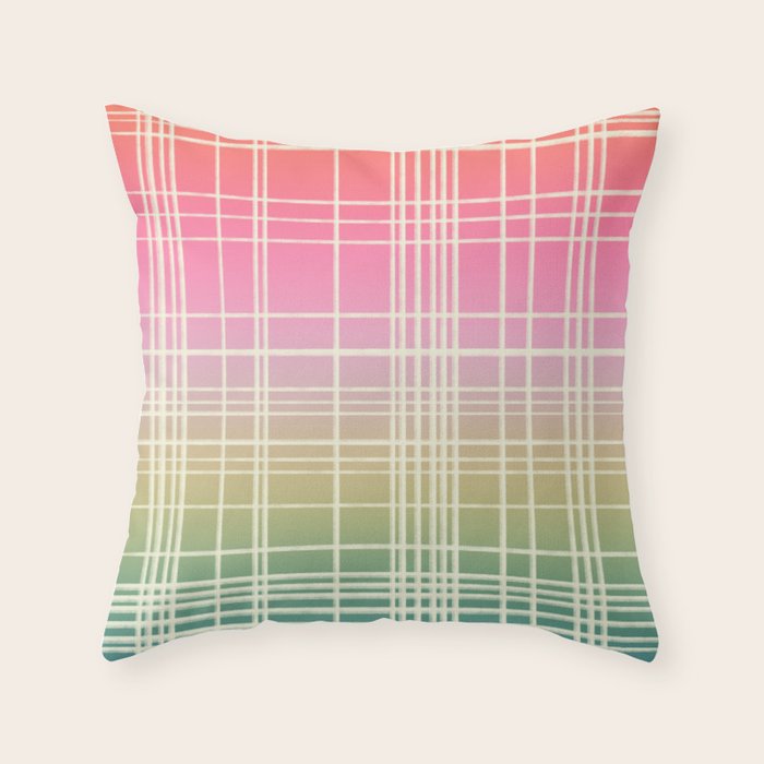 Rainbow Core Plaid Throw Pillow Gallery Image 1