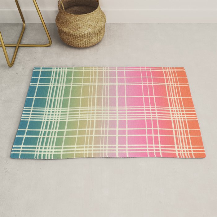 Rainbow Core Plaid Rug Gallery Image 1