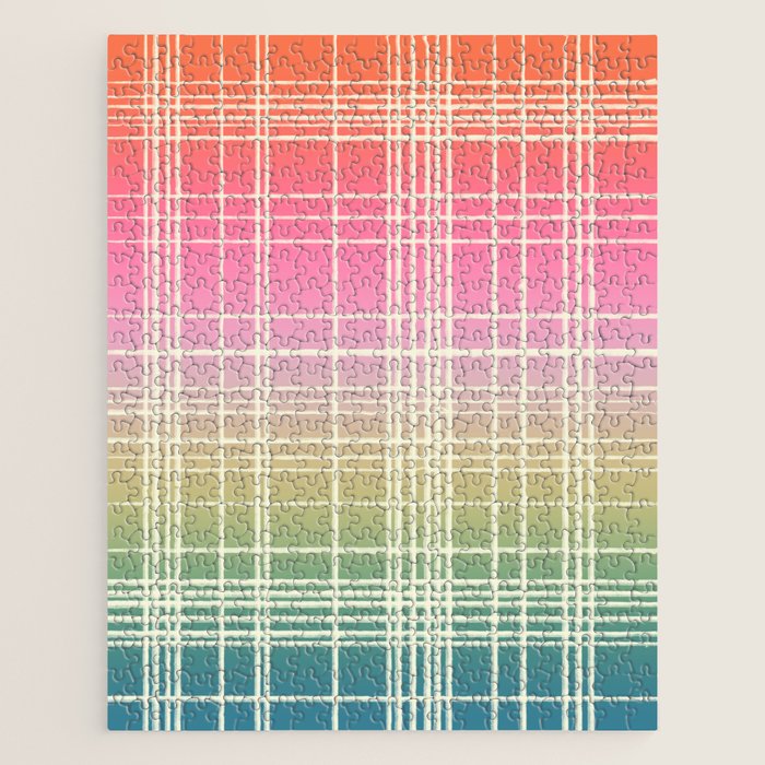 Rainbow Core Plaid Jigsaw Puzzle Gallery Image 1