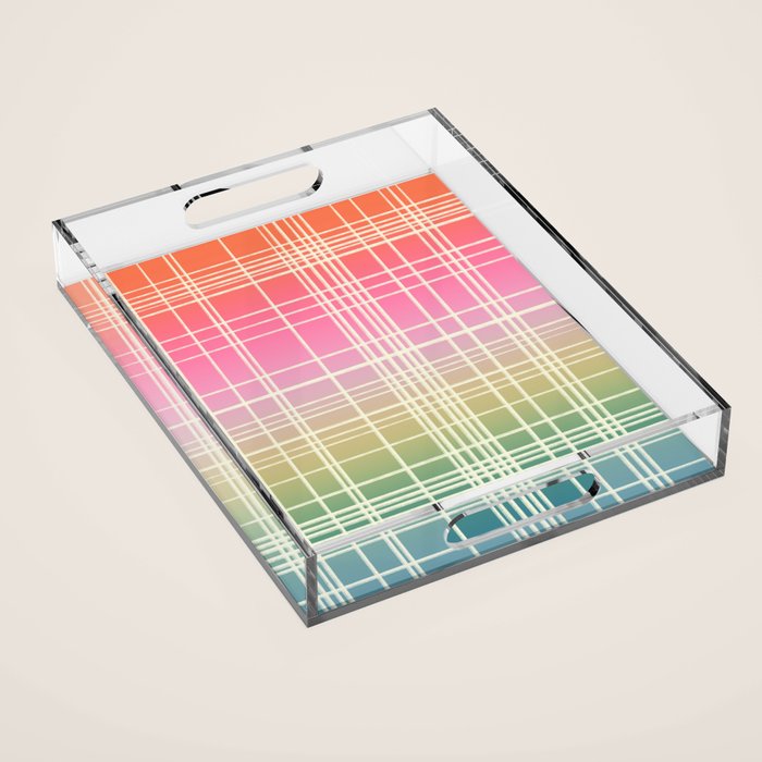 Rainbow Core Plaid Acrylic Tray Gallery Image 1