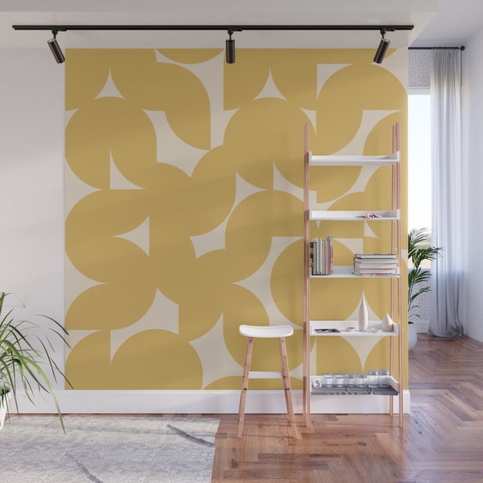 Contemporary Geometric Shapes - Orange Wall Mural Gallery Image 1