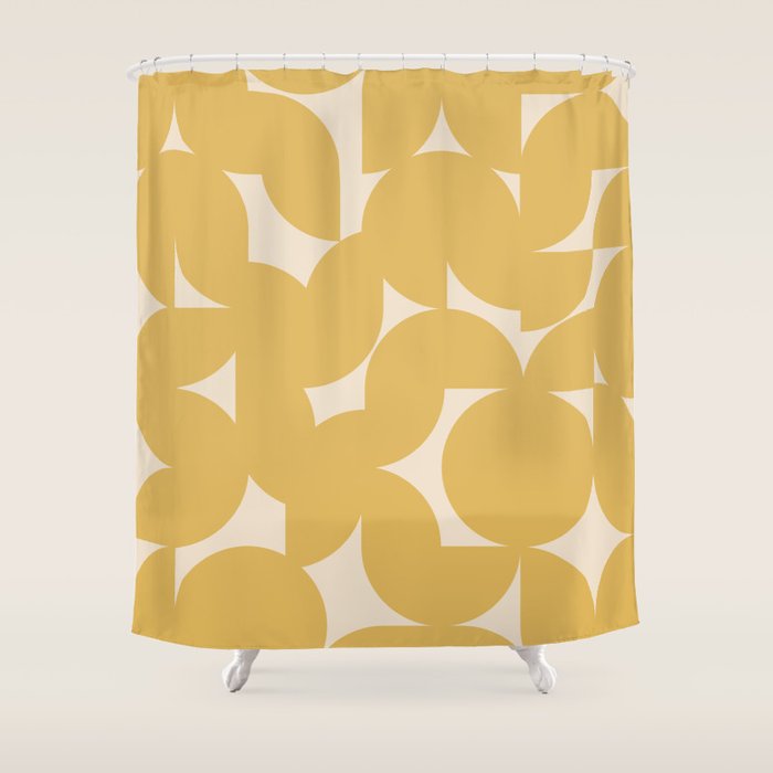Contemporary Geometric Shapes - Orange Shower Curtain Gallery Image 1