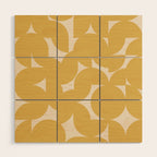 Contemporary Geometric Shapes - Orange Wood Wall Art Gallery Image 1