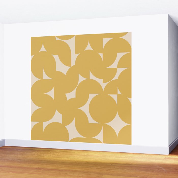 Contemporary Geometric Shapes - Orange Wall Mural Gallery Image 2