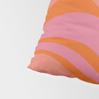 Modern Retro Liquid Swirl Abstract Pattern Square Thulian Pink Pumpkin Orange Pillow Sham Gallery Image 4