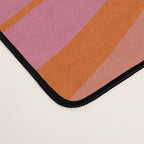 Modern Retro Liquid Swirl Abstract Pattern Square Thulian Pink Pumpkin Orange Desk Mat Gallery Image 4