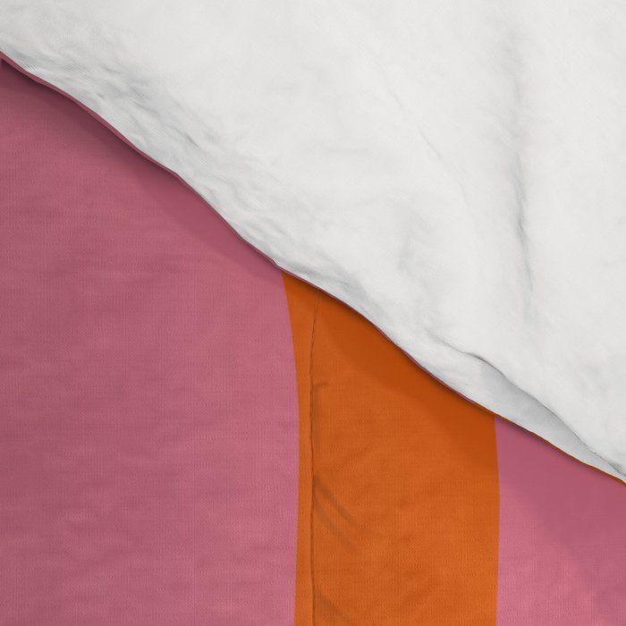 Modern Retro Liquid Swirl Abstract Pattern Square Thulian Pink Pumpkin Orange Comforter Gallery Image 4