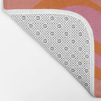 Modern Retro Liquid Swirl Abstract Pattern Square Thulian Pink Pumpkin Orange Bath Mat Gallery Image 2