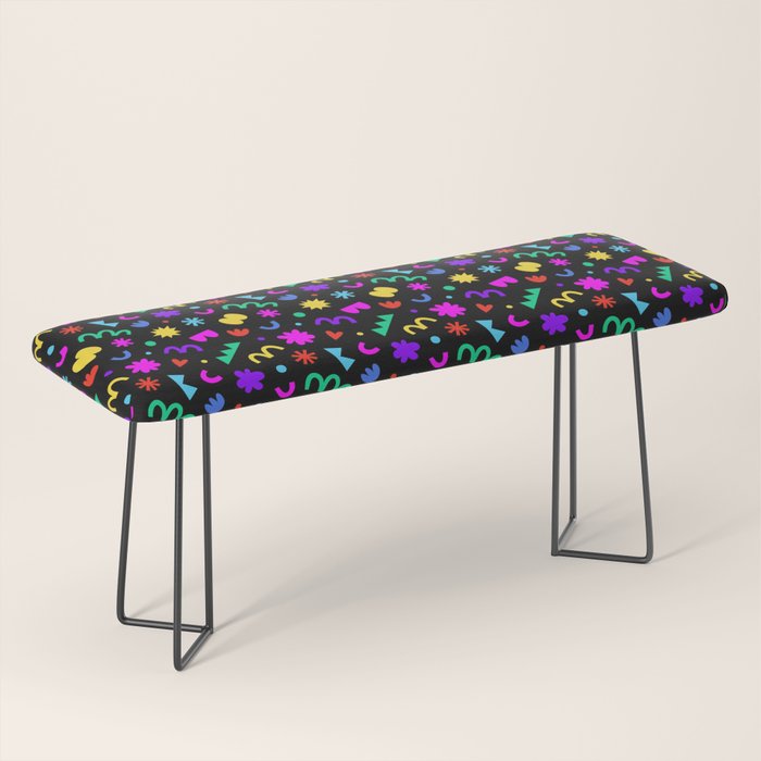 Fun colorful abstract organic shape art pattern Bench Gallery Image 1