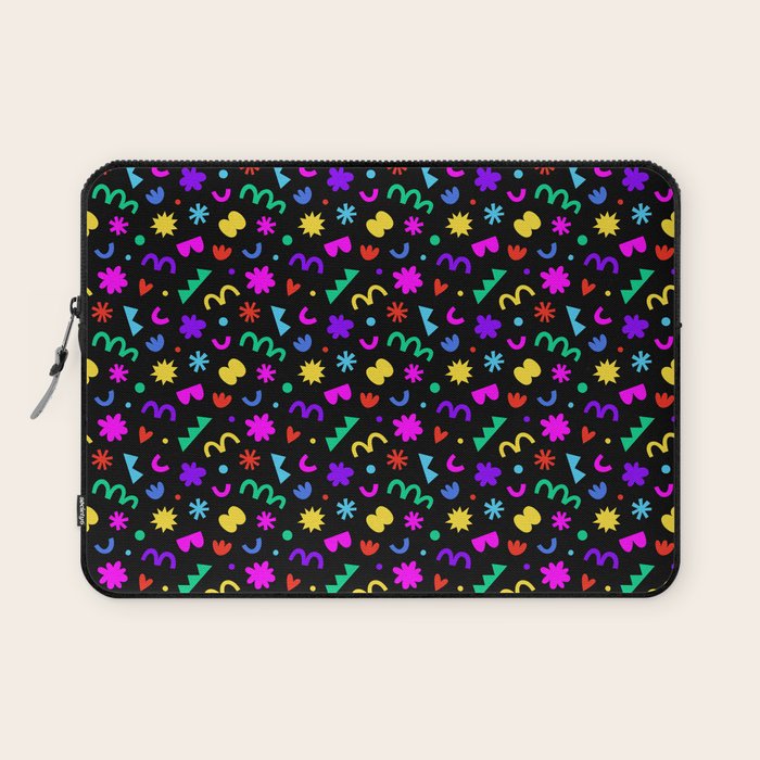 Fun colorful abstract organic shape art pattern Laptop Sleeve Gallery Image 1