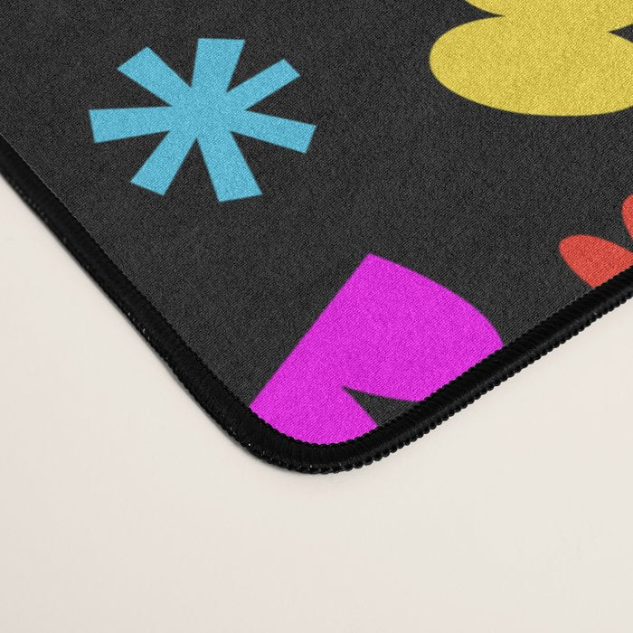 Fun colorful abstract organic shape art pattern Desk Mat Gallery Image 4