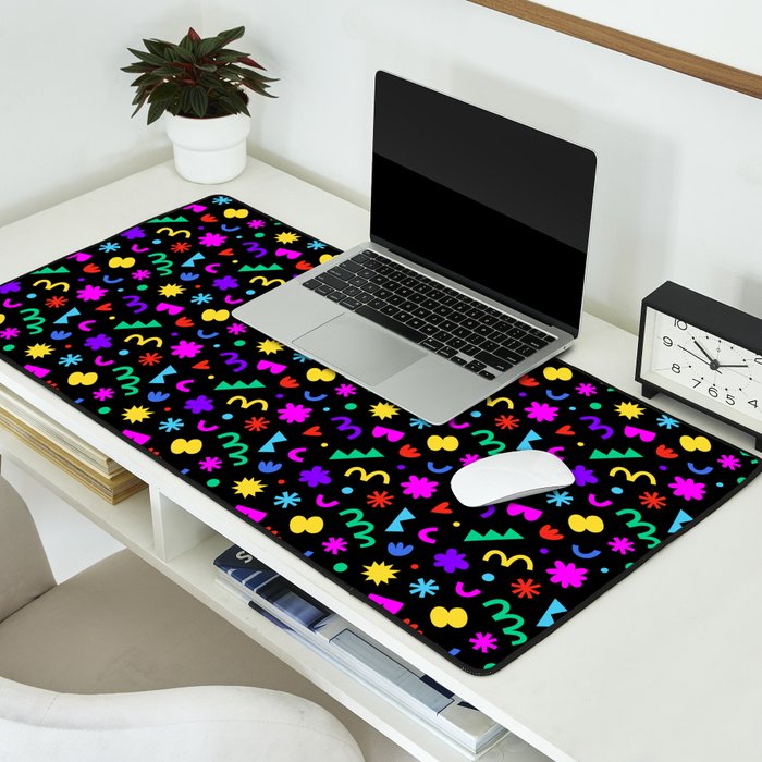 Fun colorful abstract organic shape art pattern Desk Mat Gallery Image 2