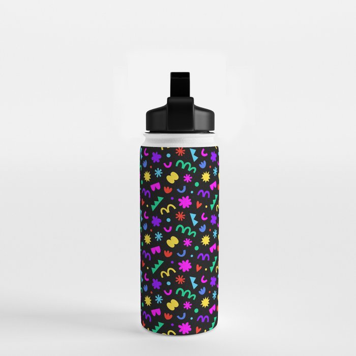 Fun colorful abstract organic shape art pattern Water Bottle Gallery Image 2