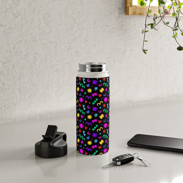Fun colorful abstract organic shape art pattern Water Bottle Gallery Image 4
