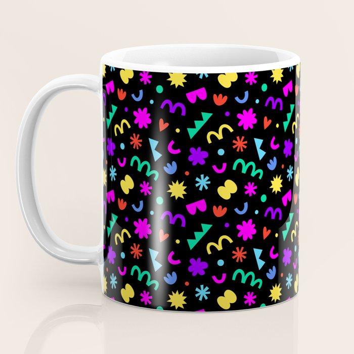 Fun colorful abstract organic shape art pattern Coffee Mug Gallery Image 3