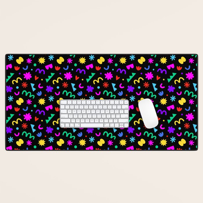 Fun colorful abstract organic shape art pattern Desk Mat Gallery Image 1