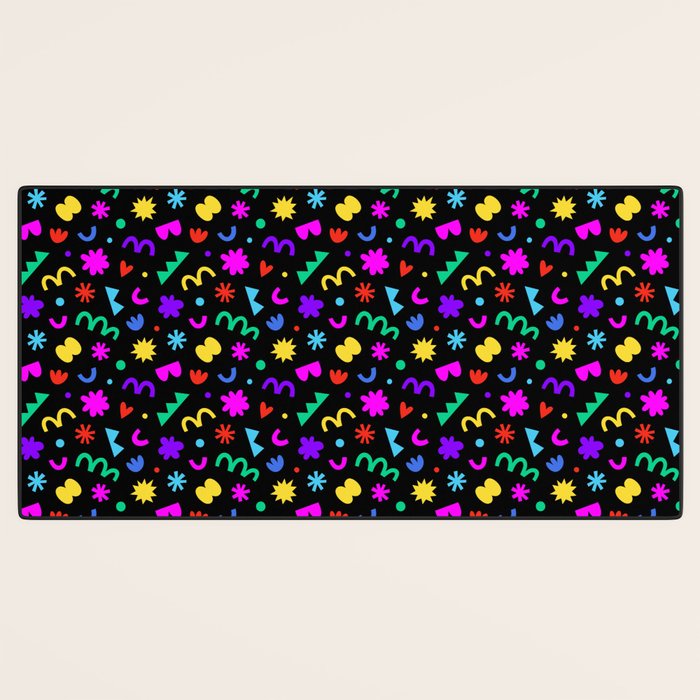 Fun colorful abstract organic shape art pattern Desk Mat Gallery Image 3