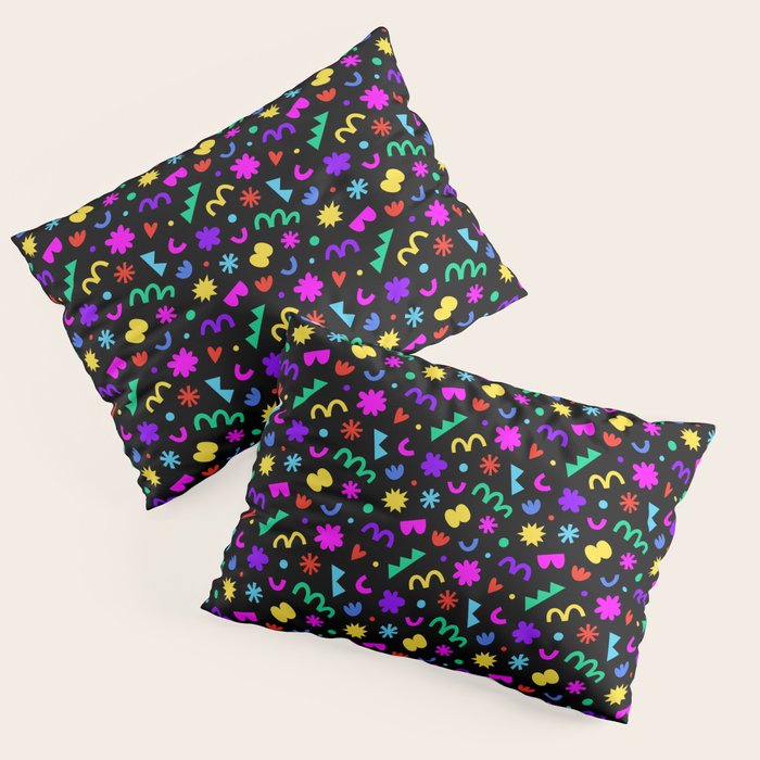 Fun colorful abstract organic shape art pattern Pillow Sham Gallery Image 3