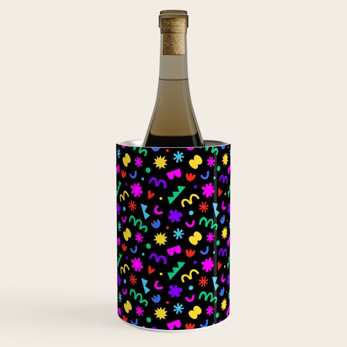Fun colorful abstract organic shape art pattern Wine Chiller Gallery Image 2