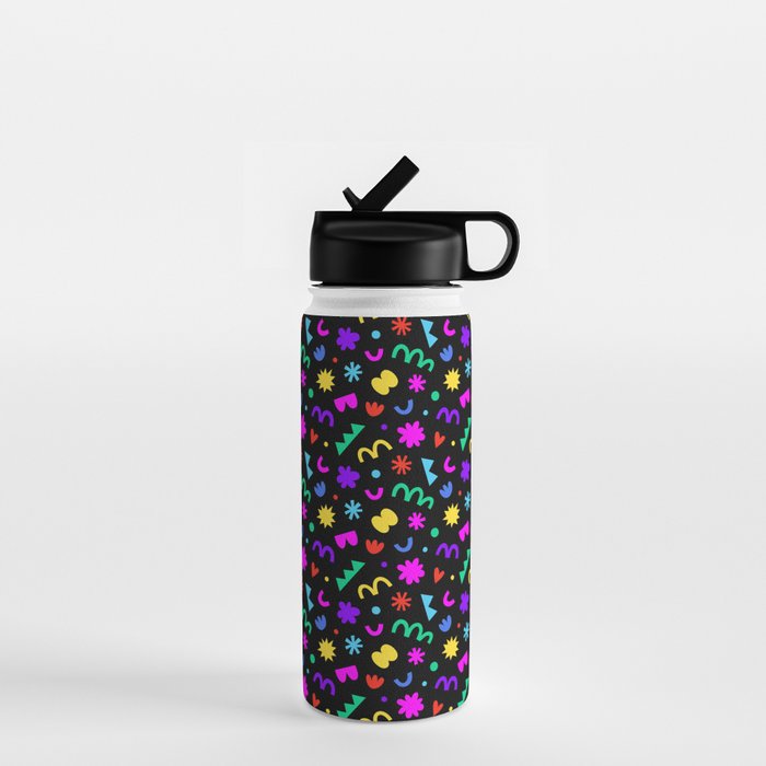Fun colorful abstract organic shape art pattern Water Bottle Gallery Image 1