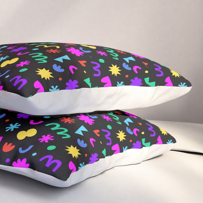 Fun colorful abstract organic shape art pattern Pillow Sham Gallery Image 3