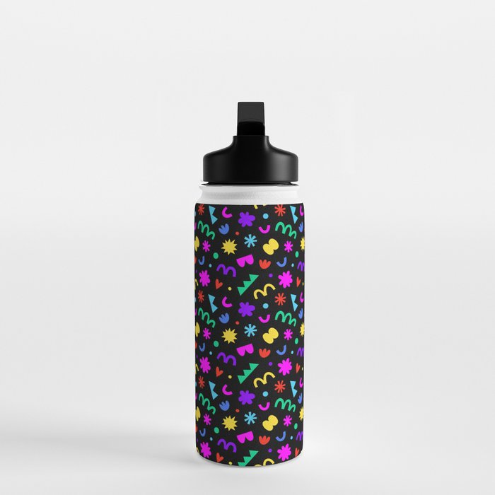 Fun colorful abstract organic shape art pattern Water Bottle Gallery Image 3
