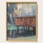 Autumn Serenity at Lake Braies Dolomites Italy Travel Photography Serving Tray Gallery Image 1