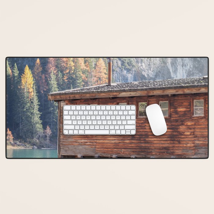 Autumn Serenity at Lake Braies Dolomites Italy Travel Photography Desk Mat Gallery Image 1