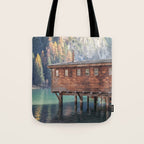 Autumn Serenity at Lake Braies Dolomites Italy Travel Photography Tote Bag Gallery Image 1