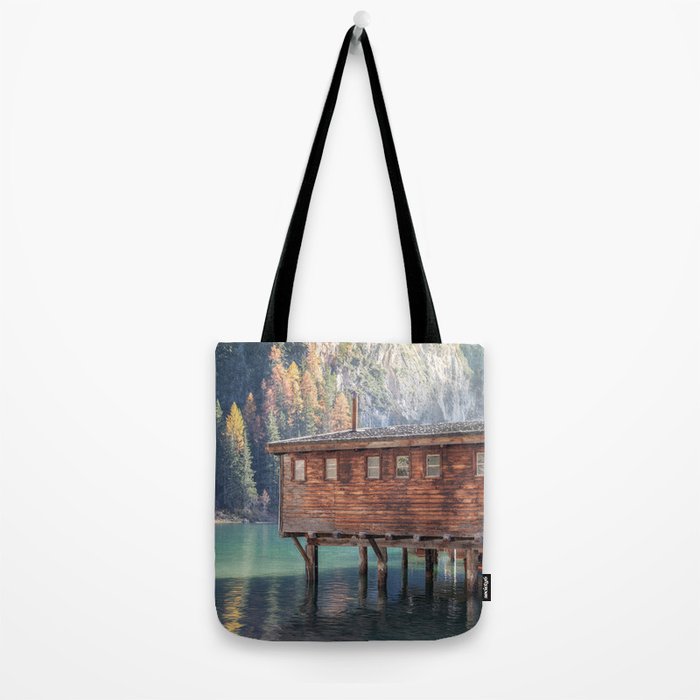 Autumn Serenity at Lake Braies Dolomites Italy Travel Photography Tote Bag Gallery Image 2