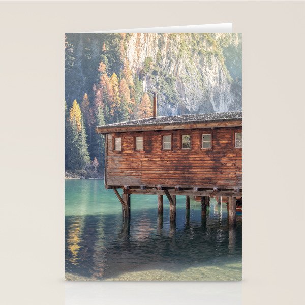 Autumn Serenity at Lake Braies Dolomites Italy Travel Photography Stationery Card Gallery Image 2