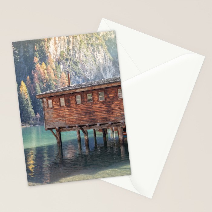 Autumn Serenity at Lake Braies Dolomites Italy Travel Photography Stationery Card Gallery Image 2