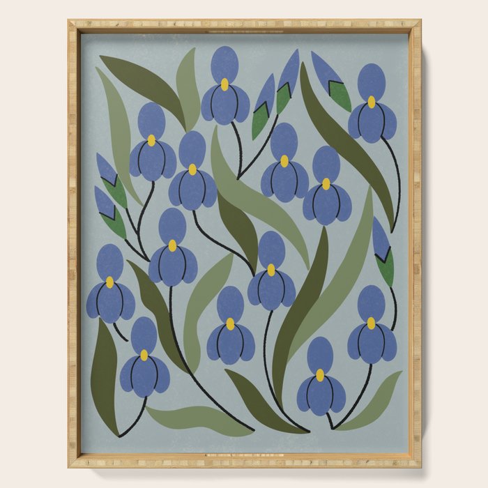 Blue Iris Serving Tray Gallery Image 1