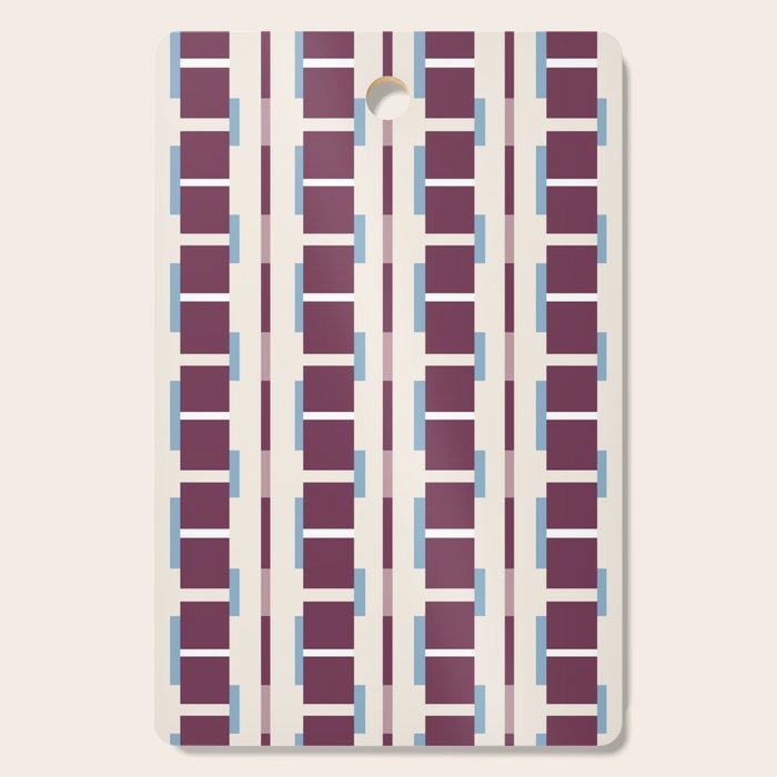 Burgundy Grid Elegance Cutting Board Gallery Image 1