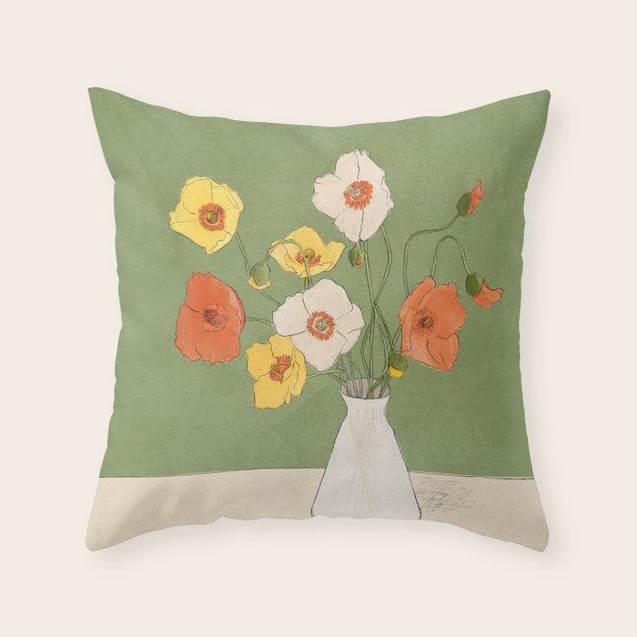 Field Wildflowers Verde Throw Pillow Gallery Image 6