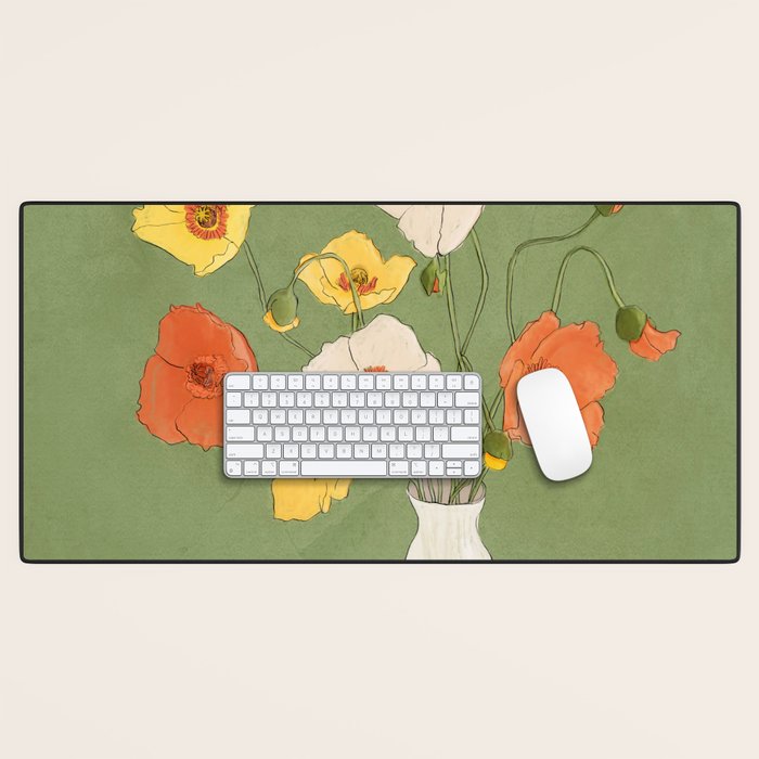 Field Wildflowers Verde Desk Mat Gallery Image 1